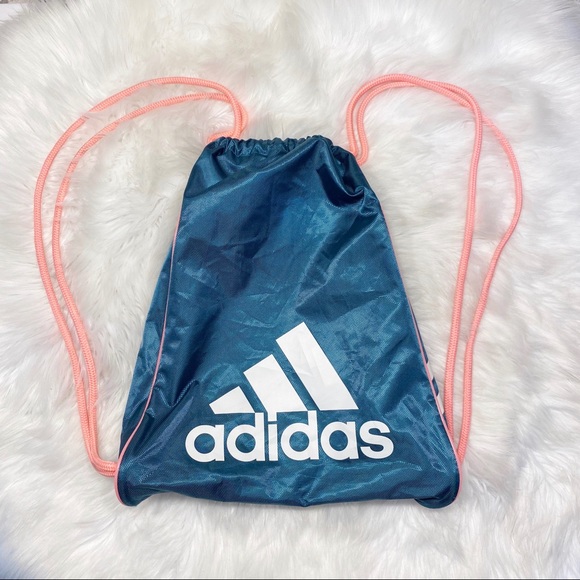 teal adidas drawstring bag